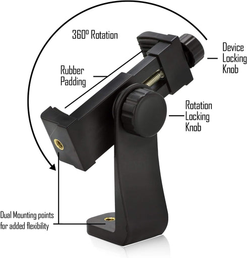 Heavy Duty Rotating Universal Smartphone Tripod Mount for iPhone Xr Xs Max X 8 8+ 7 7 Plus, Samsung Galaxy
