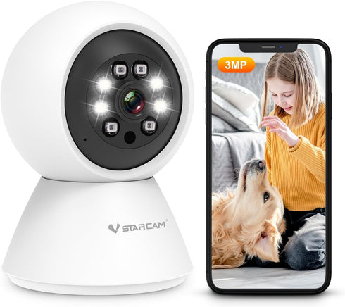 VSTARCAM 3MP Home Security Cameras, Pet Camera Indoor with Phone APP, Color Night Vision, Motion Detection, 2-Way Talk