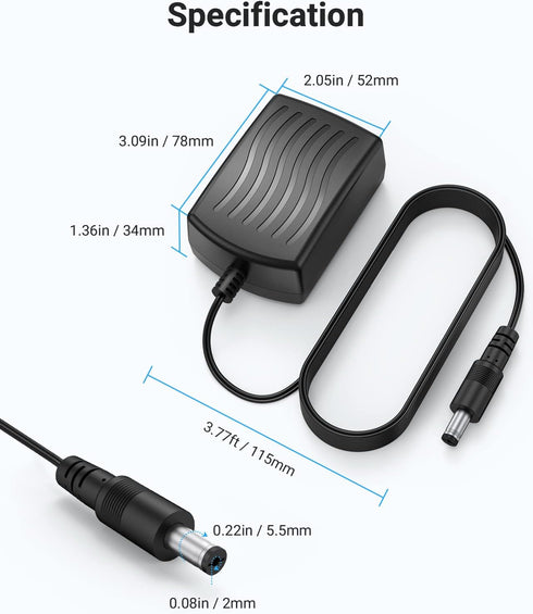 ANNKE Security Power Adapter Supply AC to DC 12V2A with 1-to-4 Splitter Power Cord for CCTV Surveillance Camera DVR