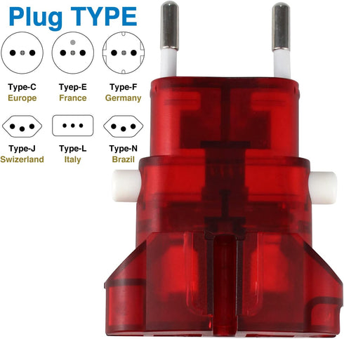 ROAD WARRIOR International Travel Plug Adapter, Europe/UK/Australia/USA/India/China, Does Not Convert Voltage, Slim