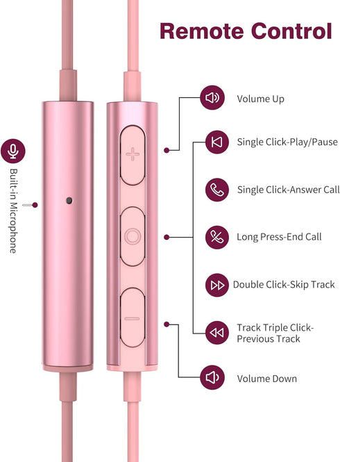 USB C Headphones for Apple iPhone 15 Plus iPad Galaxy S24, Type C Earphone Microphone Magnetic Wired Earbud for Android