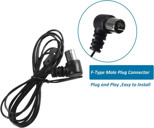 FM Antenna for Indoor Stereo Receiver, 75 Ohm FM Radio Antenna with Adapter for Bluetooth Stereo Receiver Music System,