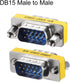 uxcell DB15 VGA Gender Changer, 15 Pin Male to Male, 3-row Mini Coupler Adapter Connector for Serial Applications, Blue