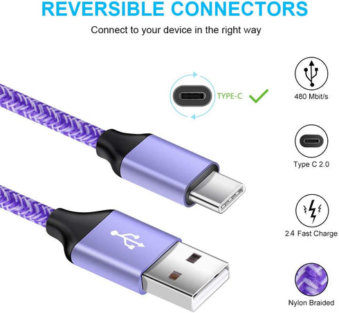 Fast Charger for Samsung Galaxy S24/S23/S23+/S22/S21/S21+/S21 Ultra/Note 20 Ultra/S20 FE 5G/S10, LG G9 Stylo 6/5, Type