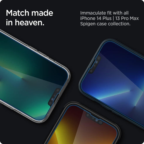 Spigen Tempered Glass Screen Protector for iPhone 14 Plus/iPhone 13 Pro Max - Enhanced Sensor Protection