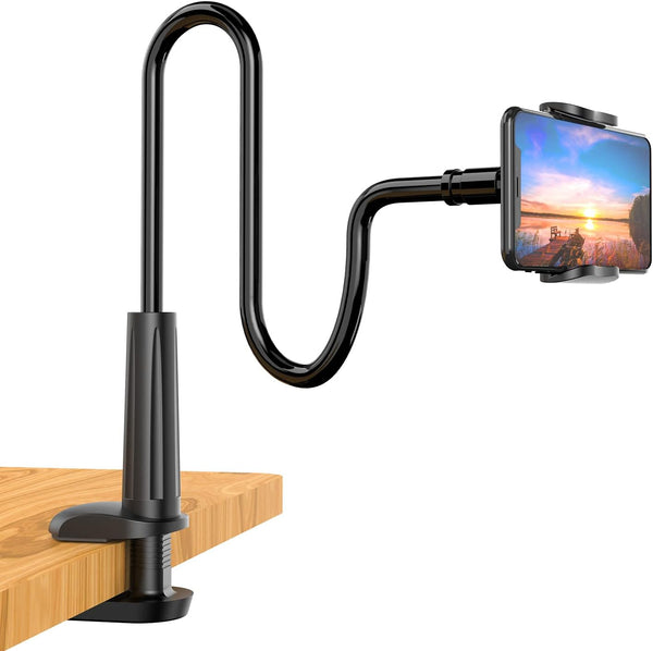 Phone Holder Bed Gooseneck Mount - Flexible Arm 360 Mount Clip Adjustable Bracket Clamp Stand for Cell Phone 11 Pro XS