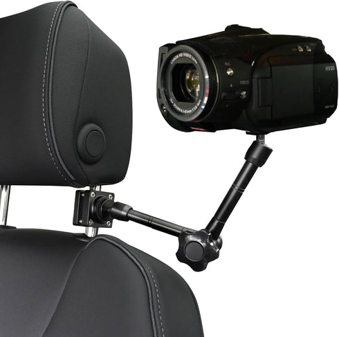 Car Headrest Camera Mount for GoPro/Insta 360/DJI OSMO, 10 inch Length Magic Arm, Aluminum Alloy