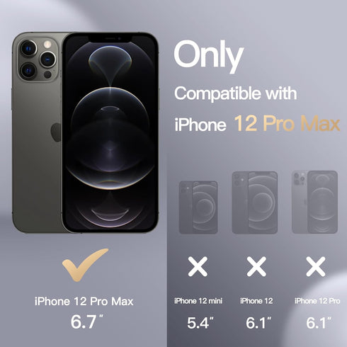 JETech Silicone Case for iPhone 12 Pro Max, Silky-Soft Touch Full-Body Protective Phone Case, Shockproof Cover (Black)