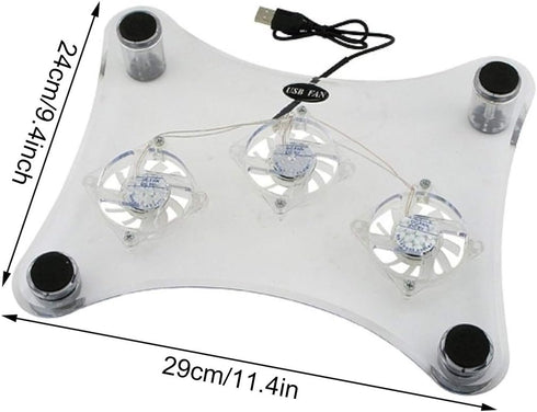 ThreeH USB Fan Laptop Cooling Pad with 3 Fans & Blue LED Lights for Laptop PS3/PS4/PS Slim H-UF01