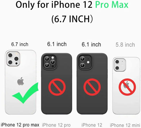 Waterproof Case for iPhone 12 Pro Max 6.7'' - Shockproof, Dustproof, with Screen Protector - Black