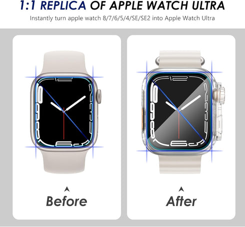 Ultra Look - Fullife 2 in 1 Compatible with Apple Watch Case Series 6 44mm, Waterproof Screen Protector, Front & Back