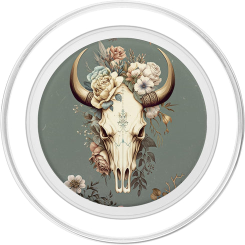 PopSockets MagSafe PopGrip for iPhone - Skull Bull Western Boho Floral Cowgirl Rural for Girl Women