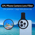 52mm Clip-on CPL Phone Camera Lens Filter, Universal CPL Filter Compatible with iPhone, Samsung, Android Smartphones