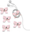 SenseAGE 5 Pack Cord Organizer, Leather Cable Management, Earphone Winder, Storage Straps for Electronics - Pink