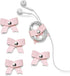 SenseAGE 5 Pack Cord Organizer, Leather Cable Management, Earphone Winder, Storage Straps for Electronics - Pink