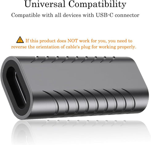 AuviPal USB C Coupler (2 Pack), USB Type C Female to Female Adapter Extender, 40Gbps Data Transfer, 100W Power
