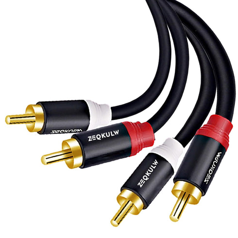 ZEQKULW 2RCA 2RCA 2RCA 2 30FT, 2-RCA) Audio Video Cable Male to Male Stereo Audio RCA Cables Dual Shielded Gold-Plated