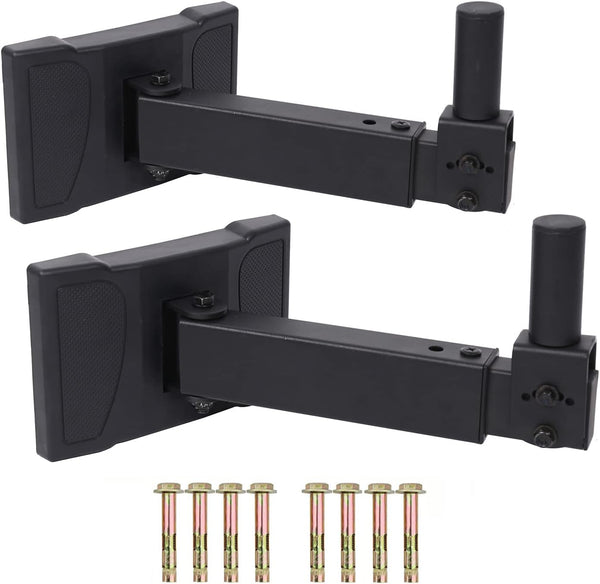 HD-339 Heavy Duty Speaker Wall Mount, Holds up to 100lbs, Professional Audio PA Speakers (2 Packs Black)