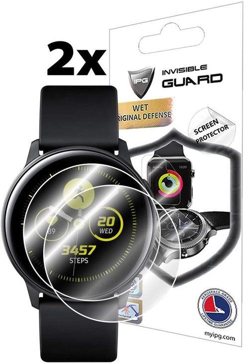 IPG Screen Protector for Samsung Galaxy Watch Active 40mm, Invisible Ultra HD Clear Film, Anti Scratch, 2 Units