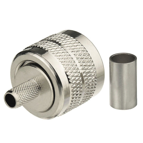 wlaniot PL259 Crimp Connectors, UHF Male RF Coax Compatible with RG58 RG142 RG400 Low Loss