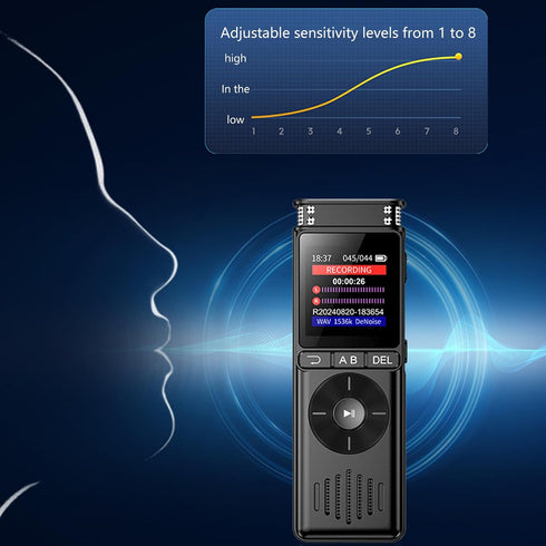 hejhncii MP3 8/16/32/64/128GB High Capacity Digital Recorder with Adjustable Playback Speed Music Player for Office
