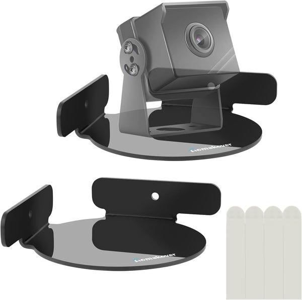 Homakover 2 Pack Acrylic Mini Circular Corner Shelf Mount for Security Cameras, Baby