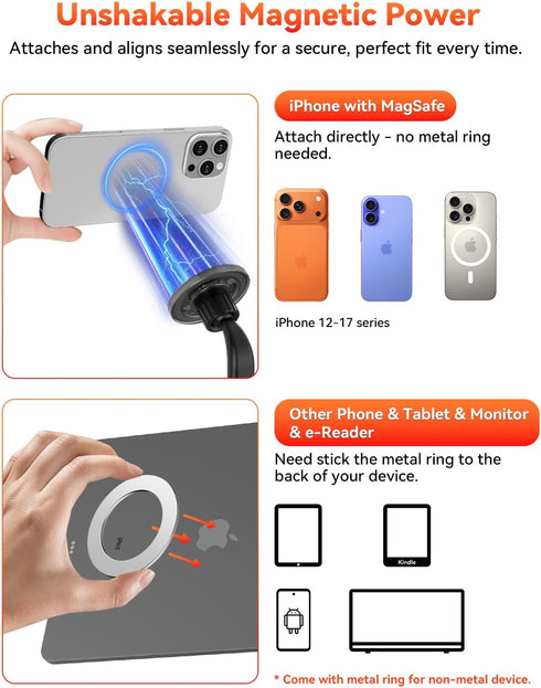 HotYeah 15.6-inch Adjustable Portable Magnetic Stand Holder for Portable Monitor/iPhone/Tablet, Stand Mount for iPad