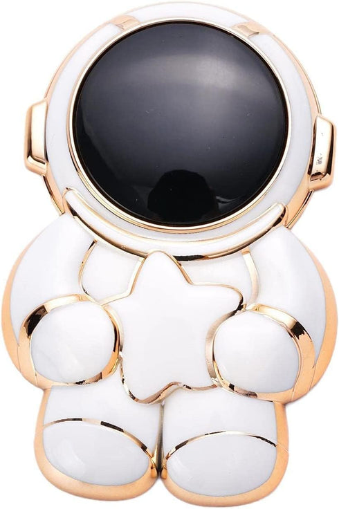White Phone Grip Handle, Cute 3D Plating Astronaut Hidden Phone Stand, Foldable Retro Tablet Ring Stand for All Phones
