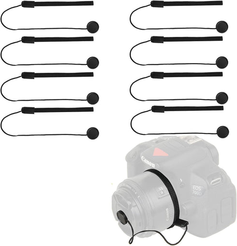 Acuvar Camera Lens Cap Keeper, Lens Cap Holder to Prevent Loss for DSLR SLR Camera, 8 Pack