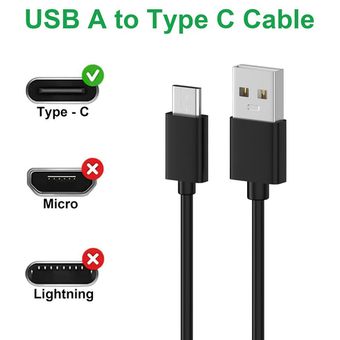 USB Type C Charger Charging Cable Compatible with JBL Charge 5 JBL Pulse 4 JBL Flip 5 Wireless Bluetooth Speakers, Jabra Elite 75t Earbuds, Raycon E25 Pro Earbuds Headphone(5FT Black)