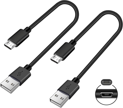 SCOVEE Short Micro USB Cable,2-Pack USB A Male to Micro B Android Phone
