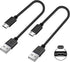 SCOVEE Short Micro USB Cable,2-Pack USB A Male to Micro B Android Phone