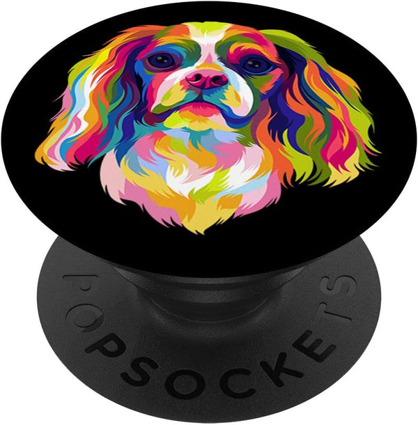 PopSockets Swappable PopGrip, Pop Art Cavalier King Charles Spaniel Cute Dog Lover Gift