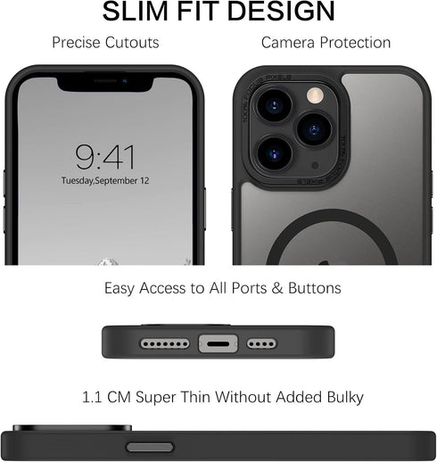 BENTOBEN iPhone 11 Pro Max Magnetic Case: Compatible with MagSafe, Translucent Matte Shockproof Protective Cover - 6.5"