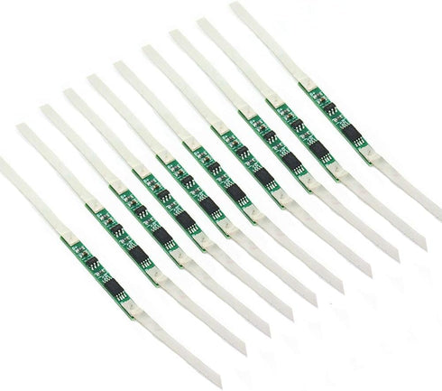 KOOBOOK 10pcs 3A BMS Protection Board with Solder Belt for 1S 3.7V 18650 Li-ion Battery Cell Kit