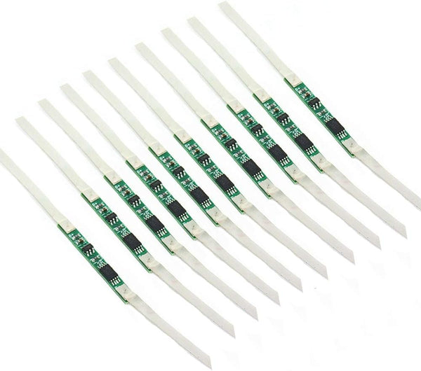 KOOBOOK 10pcs 3A BMS Protection Board with Solder Belt for 1S 3.7V 18650 Li-ion Battery Cell Kit
