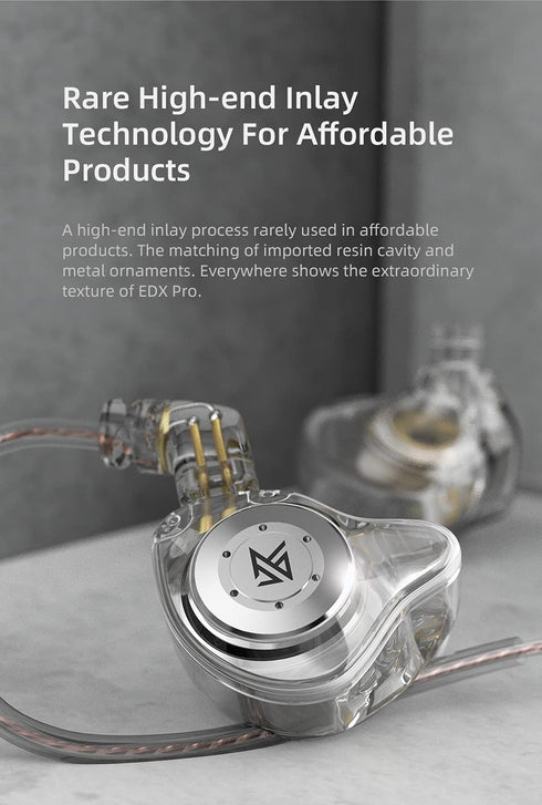 erjigo EDXPro KZ EDX in-Ear Monitors, HiFi Stereo IEM Wired Noise Isolating Sport Earbuds with Detachable Cable for