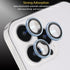 Camera Lens Protector for iPhone 13 Pro & Pro Max, Tempered Glass with Aluminum Alloy Ring Cover - Blue
