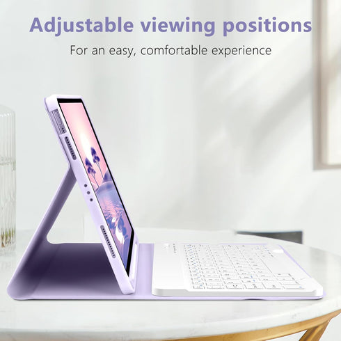 TQQ for iPad Air 11-inch (M2) 2024/iPad Air 5th/4th Generation Case with Keyboard, Rechargeable Bluetooth Keyboard,