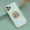 aowner iPhone 11 Pro Max Ring Holder Case, 360 Degree Rotation Kickstand, Shiny Plating Rose Gold Edge, Slim TPU Cover,