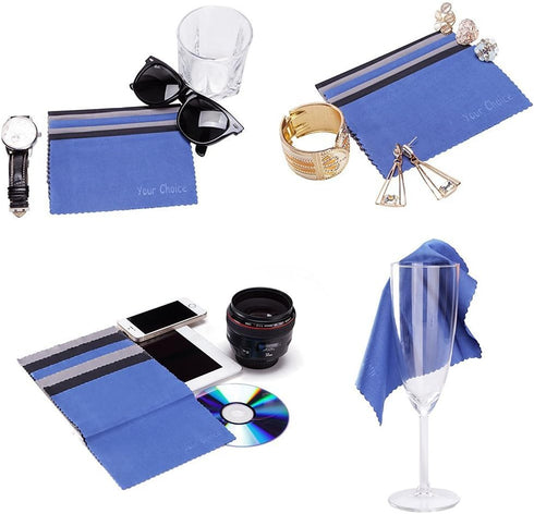 Your Choice Microfiber Cleaning Cloths: 6 Pack for Eyeglasses, Camera Lens, and Other Delicate Surfaces