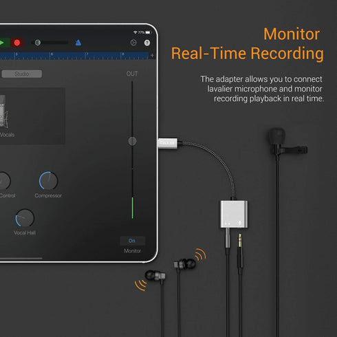 Cubilux USB C to TRS Microphone Headphone Splitter, Type C to 3.5mm Audio MIC Adapter, Compatible with Google Pixel