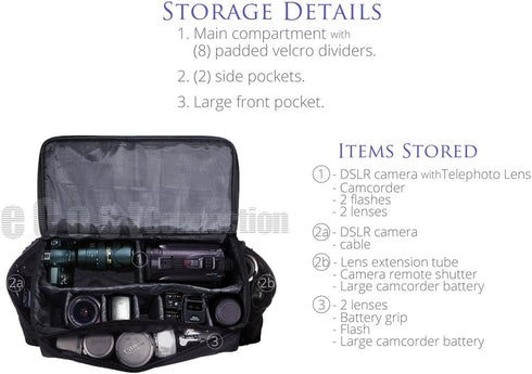 Extra Large Water Resistant Camcorder Bag for Canon XA10, XA20, XA25, XH-G1s, XL2 and More