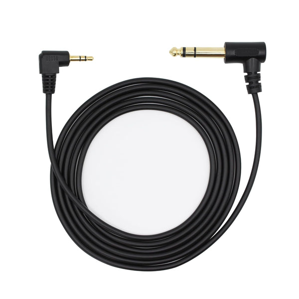 90 Degree 1/8 to 1/4 Stereo Audio Cable, Right Angle 3.5mm TRS Male to 6.35mm TRS Male Aux Cord for Guitar, Keyboard,