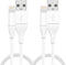 TALK WORKS 6' Lightning Cable Chargers, MFI Certified, for iPhone 14/13/12 (Pack of 2, White) - Fast Charging Cords.