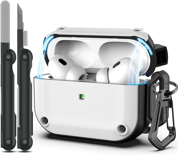 AirPods Pro 2nd Generation Case Cover with Cleaner Kit, Powerful Drop Protection, Magnetic Lid for AirPod Gen 2 Case