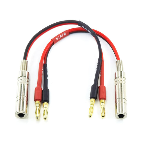 1/4 TS to Banana Plug Speaker Cable 6.35 mm 1/4" Female to Banana Plug Mono Adapter 8 inches 2pack