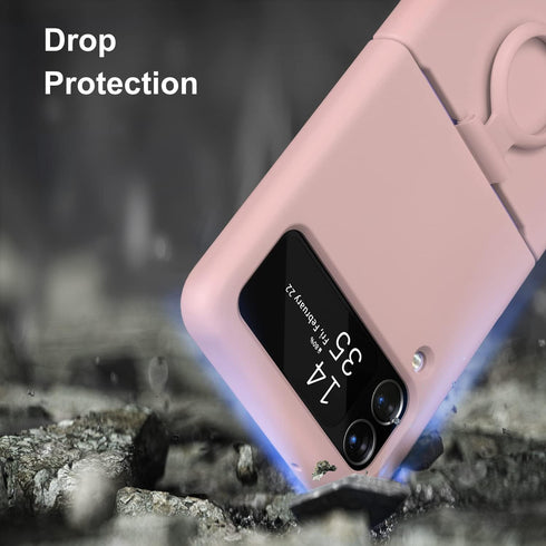 E Segoi 4 4 5G Designed for Galaxy Z Flip Case, Liquid Silicone Gel Rubber Shockproof Case Soft Microfiber Cloth Lining