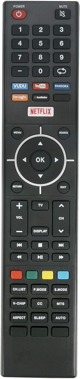 AULCMEET Replace Remote Control, Compatible with Seiki Smart TV Models SE40HYT, SE50FYT, SE55UET, and More