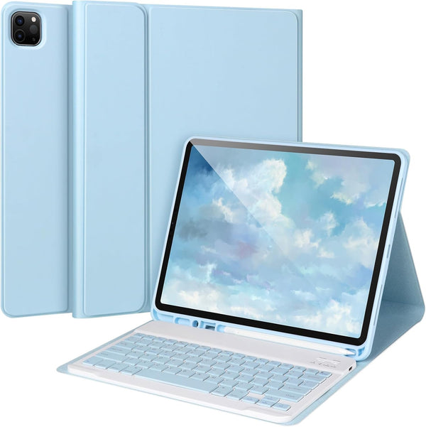 Keyboard Case for iPad Air 13 2024 M2, iPad Pro 12.9'' 6th/5th Gen, Detachable Bluetooth Keyboard with Pencil Holder,
